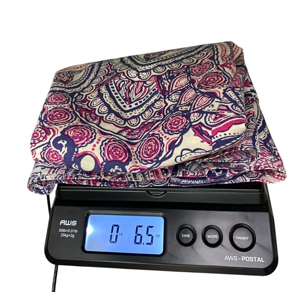 Talbots Midi Skirt Womens 12 Pink Paisley 100% Cotton Flowy Boho Career - Picture 9 of 9